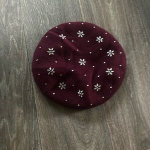 Burgundy beret